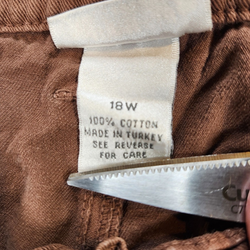 Fashion Bug Cropped Pants Capri Womens 18W Brown Baggy Wide Leg Gorpcore Hip Hop - Picture 3 of 12